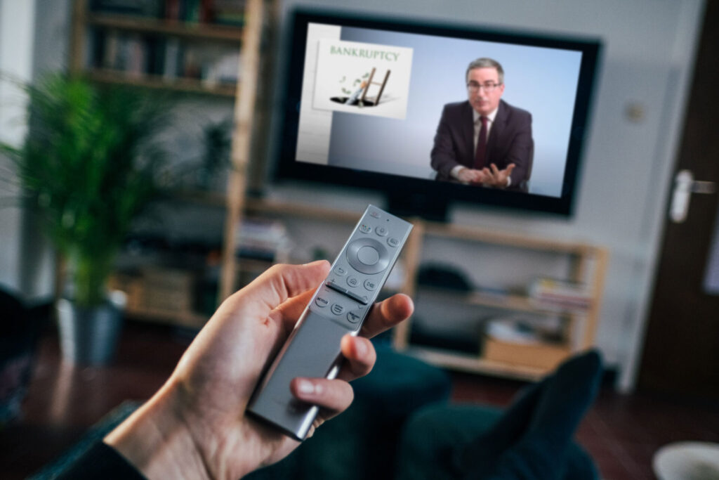 man watching Last Week Tonight With John Oliver